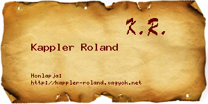 Kappler Roland névjegykártya